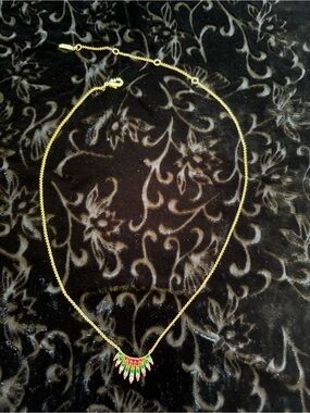Gold-Tone Multicolor Spike Pendant Necklace - Women Jewelry
